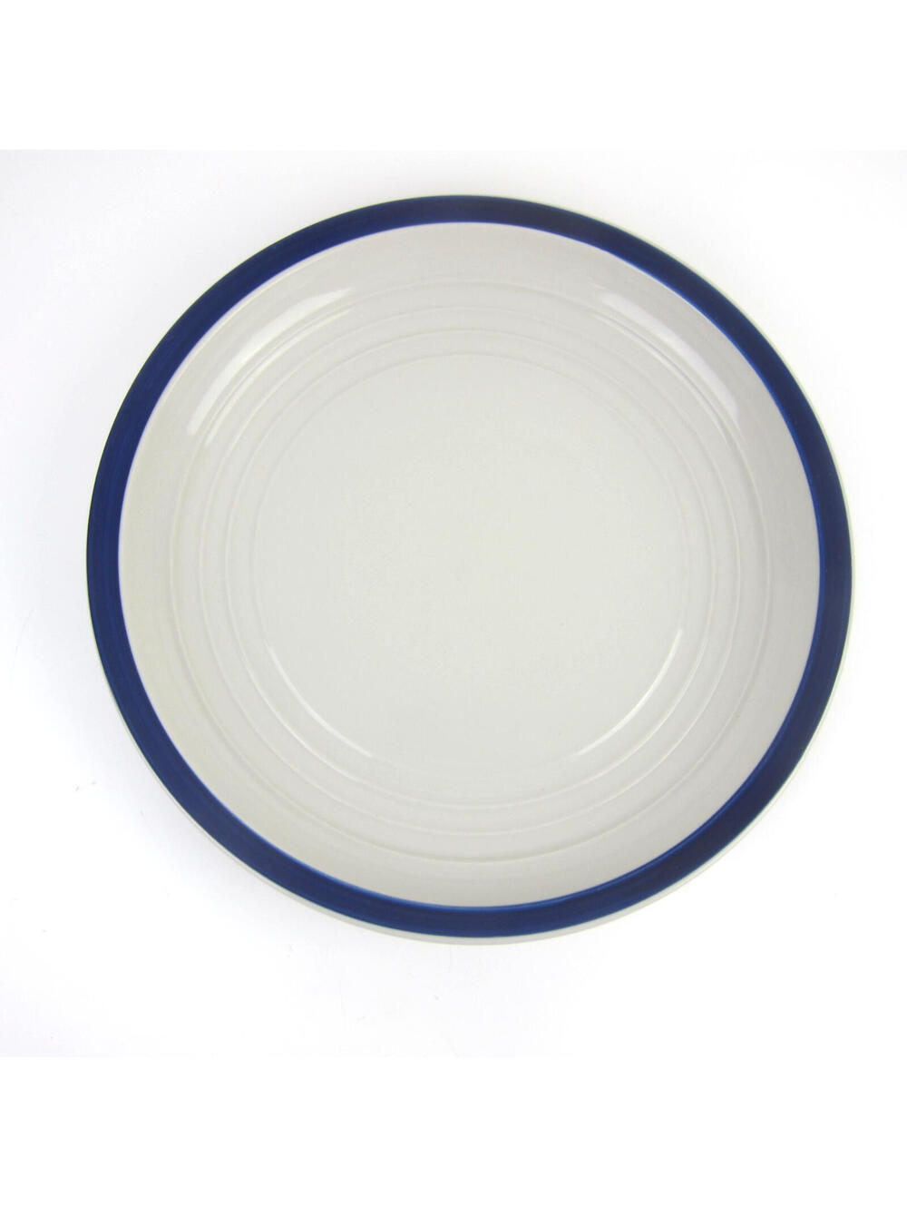 Target Home Dinner Plate Cobalt Blue Rim Embossed Rings 10.25" Deep Dish